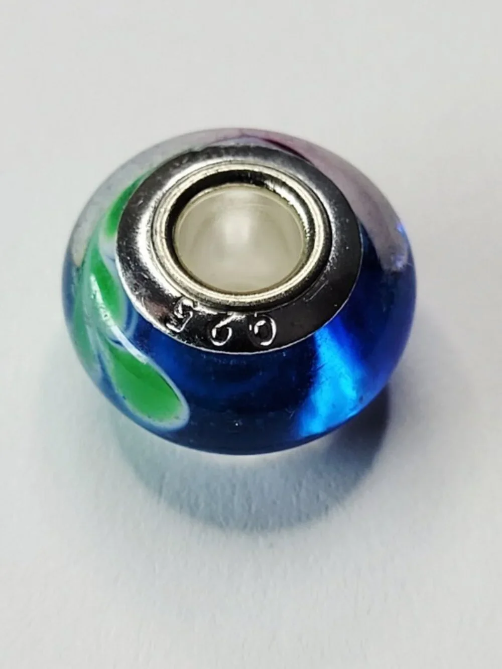 NWT S925 For Pandora Charm Bracelets 3D Murano Glass Blue Pink Green Charm Bead